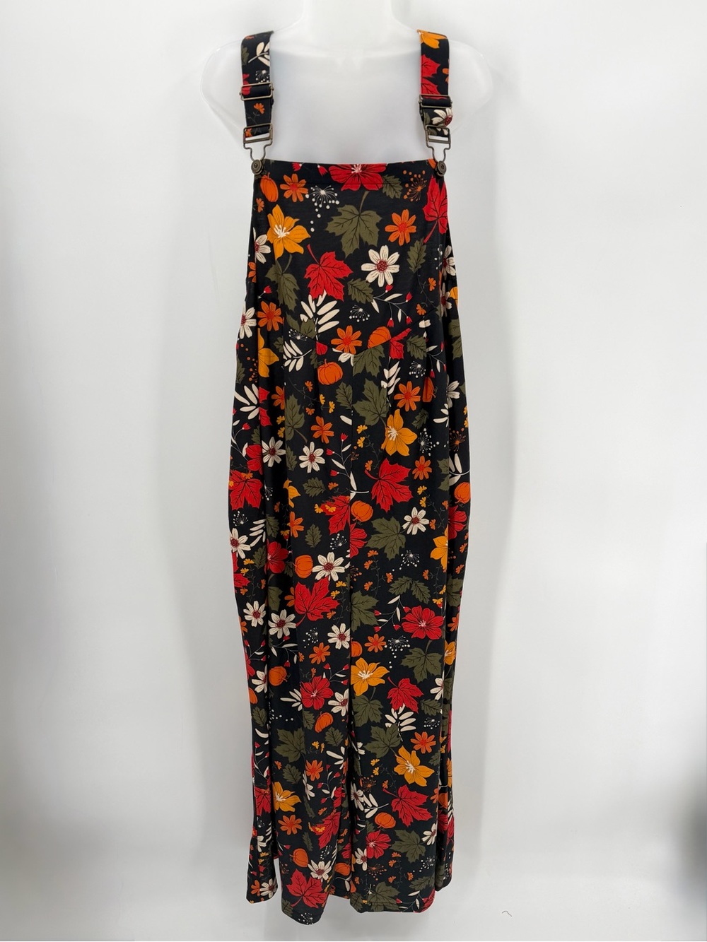 BLOOMCHIC Jumpsuit Womens 2X 18-20 Retro Fall Print Relaxed Fit Overalls NWT